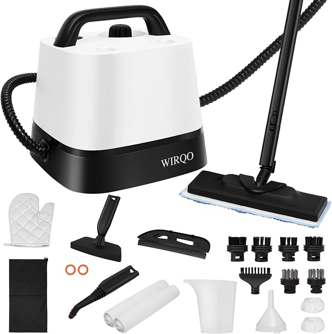 Steam Cleaner with 24-Piece Attachments, Upholstery, Oven Grease, 1.5L Tank by WIRQO