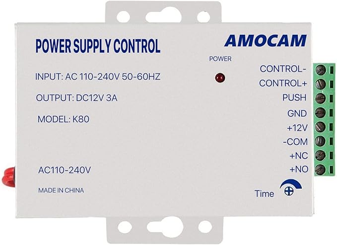 AMOCAM K80 Power Supply Control, AC 110-240V to DC 12V Power Supply by AMOCAM