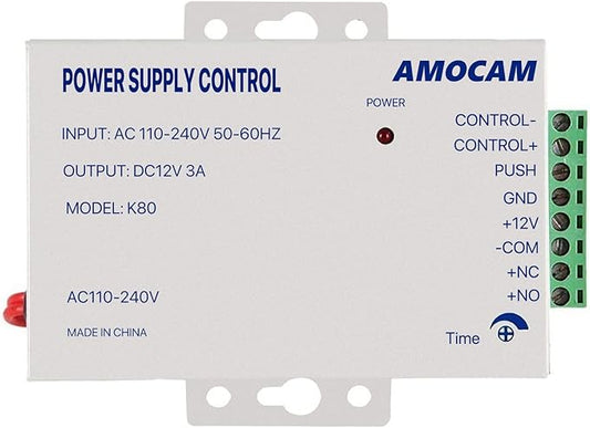 AMOCAM K80 Power Supply Control, AC 110-240V to DC 12V Power Supply by AMOCAM