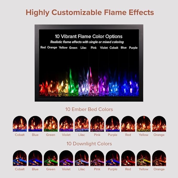 Modern Ember Highmark Traditional 44 Inch Built-in Smart Electric Fireplace - Image 4
