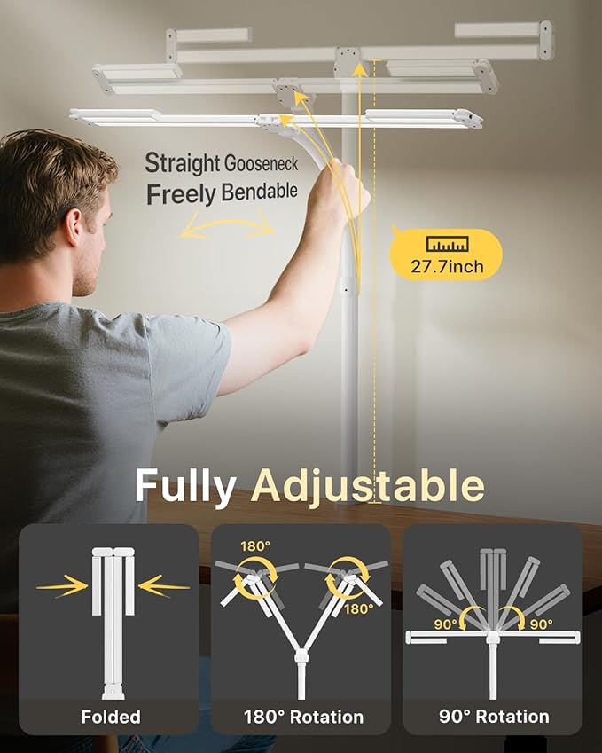 ONEMIX 42" LED Desk Lamp with Clamp, Architect Desk Light with Remote, - Image 2