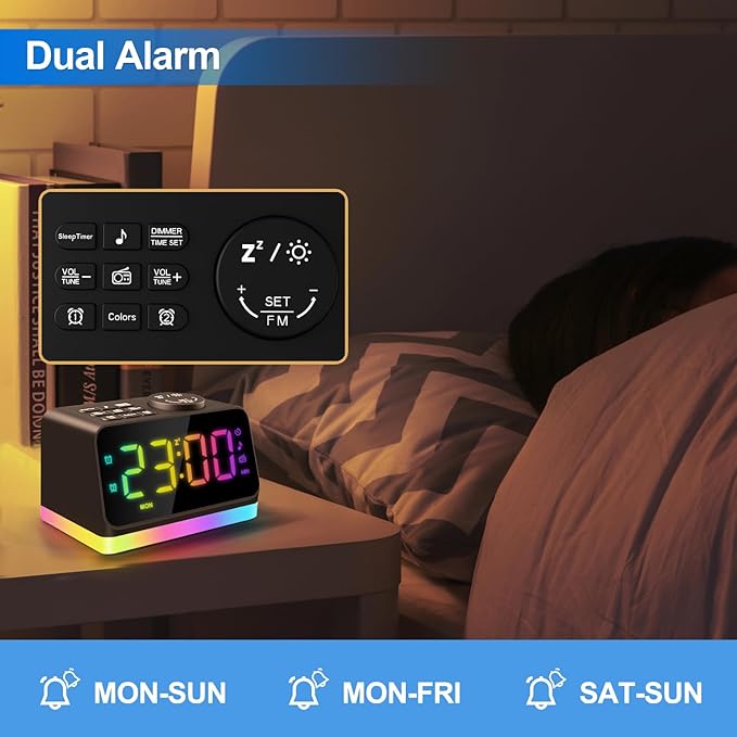 JALL Digital Alarm Clock with FM Radio - Image 5