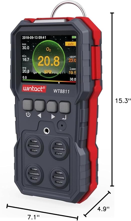 Wintact 4 in 1 Gas Leak Detector, Monitor Multi Gas Alarm Sniffers Combustible - Image 8