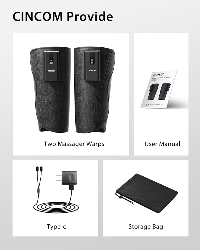 CINCOM Leg Massager with Heat and Air Compression, Cordless Calf Massager - Image 8