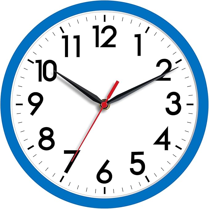 AKCISOT Wall Clock 8 Inch Silent Non-Ticking Modern Clocks Battery Operated by Akcisot