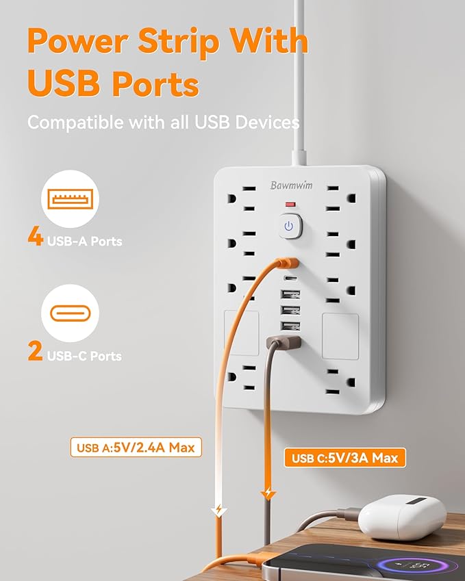 Bawmwim Surge Protector Power Strip - Image 3