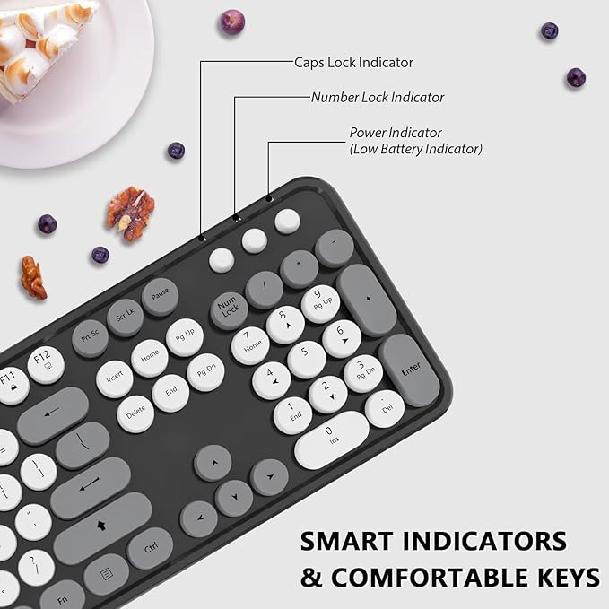 Wireless Keyboard and Mouse, KOOTOP Cute Keyboard and Mouse, 2.4G Wireless - Image 3