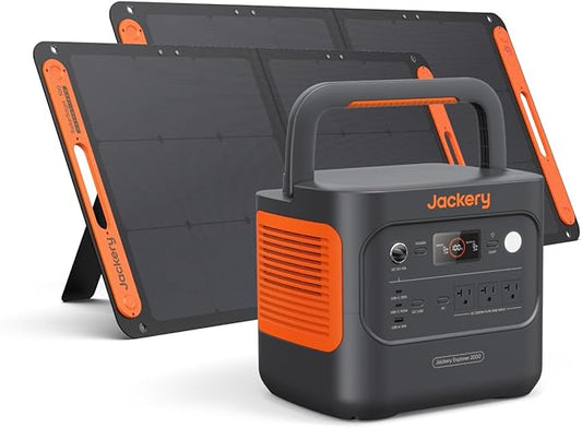 Jackery Explorer 2000 v2 Power Station and 2 * 100W Solar Panels, 2042Wh by JackeryInc