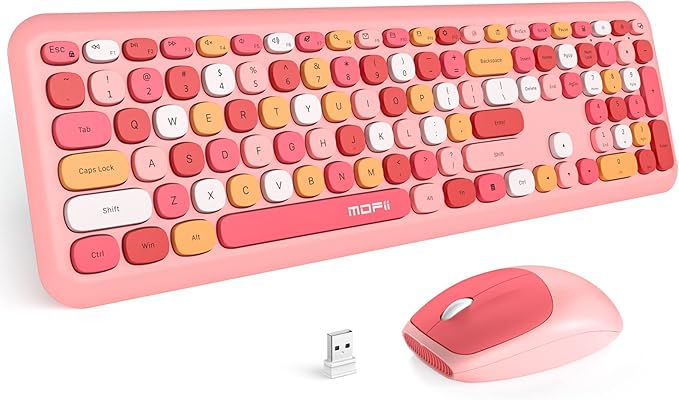 MOFII Wireless Keyboard and Mouse Combo Silent, Slim Compact 2.4G USB Full Size by MOFII
