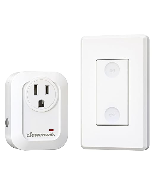 DEWENWILS Remote Control Outlet Wireless Wall Mounted Light Switch, Electrical by DEWENWILS