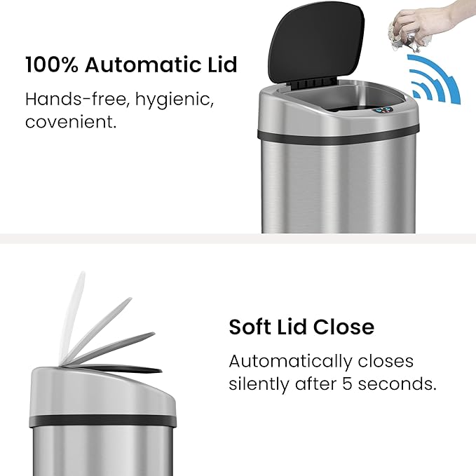iTouchless 91 Liter / 24 Gallon Sensor 2.0 Kitchen Trash Can - Image 3