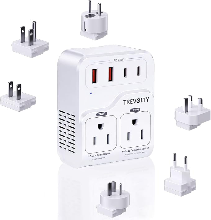 TREVOLTY 2000W Voltage Converter US to Europe by VoltageConverter