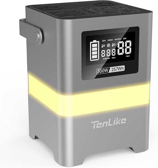 Portable Power Station, 300W Solar Generator 257Wh by Tenlike