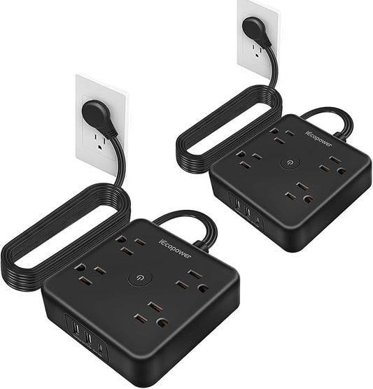 Surge Protector Power Strip 15 ft Cord, Long Power Strip by iEcopower