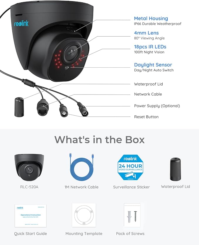 REOLINK 5MP PoE Camera for Home Security, Surveillance Outdoor Indoor, Support - Image 8