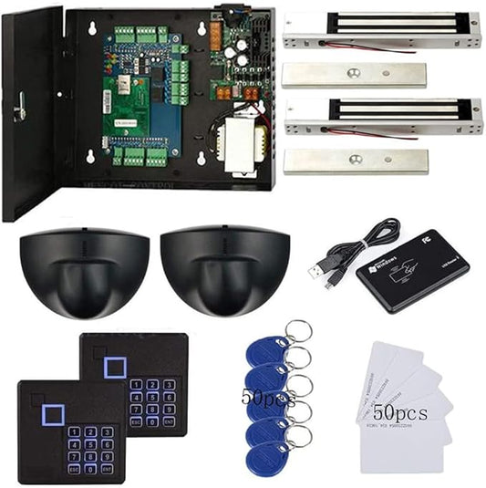 MENGQI-CONTROL Magnetic Lock Exit Motion Sensor 2 Doors TCP/IP Access Control by MENGQI-CONTROL