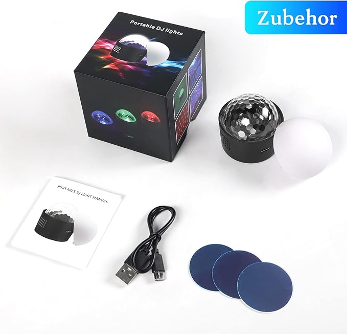 Wiwreenm Mini Disco Ball Light, Rechargeable Party Lights, Sound Activated - Image 7