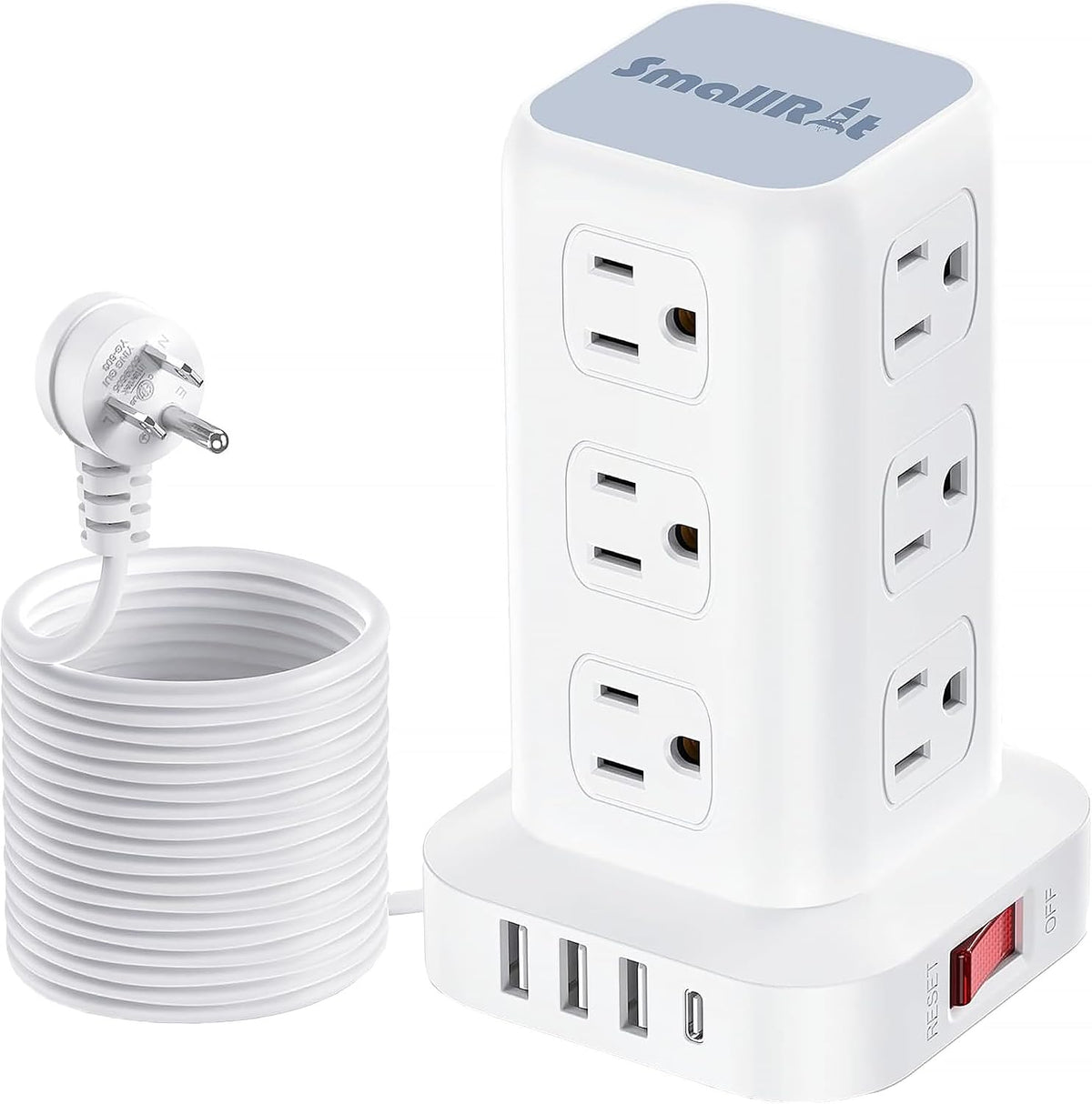 16.5FT Long Extension Cord, Power Strip Tower Surge Protector Power Strip