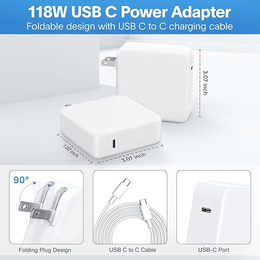 Furgor Mac Book Pro Charger - 118W USB C Fast Charger Power Adapter Compatible - Image 7
