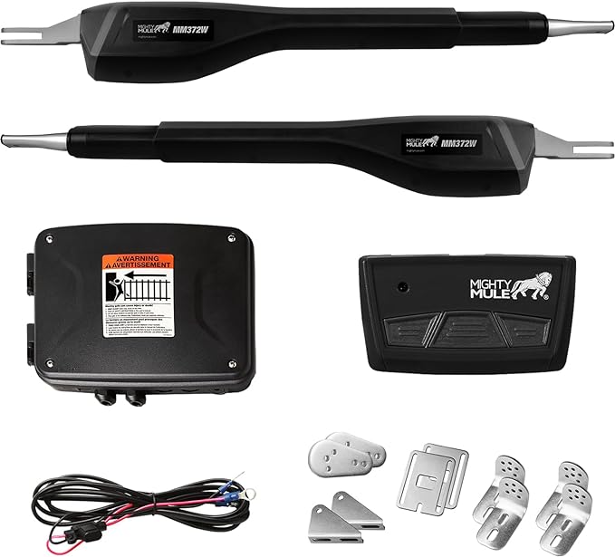 Mighty Mule MM372W Dual Automatic Gate Opener, Smart and Solar Ready-Up to 16ft by MightyMule