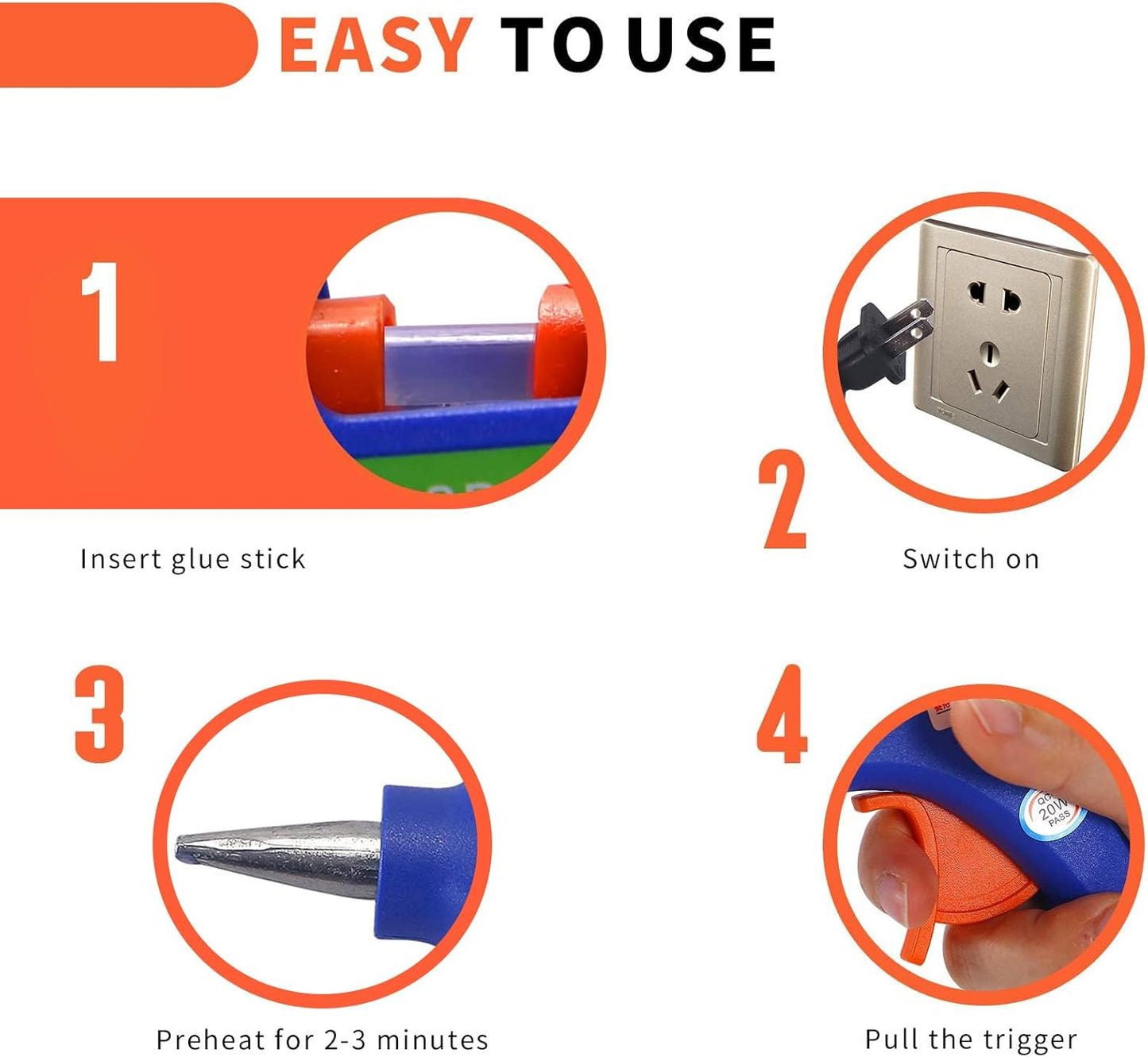 Glue Gun and Sticks Set, Hot Melt Glue Gun Mini for Crafts with 20 Pcs Glue Sticks, Small Hot Glue Guns with Hardshell Carrying Case for School DIY Arts, Craft