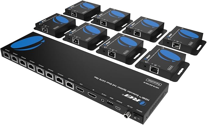 OREI 4K 1x8 HDMI Extender Splitter Multiple Over CAT 6/7 Cable by OREI