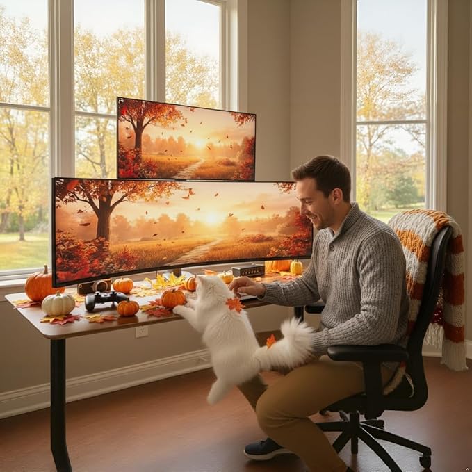 ARES WING Dual Monitor Stand for Ultrawide Heavy Duty Curved Monitor Stacking - Image 2