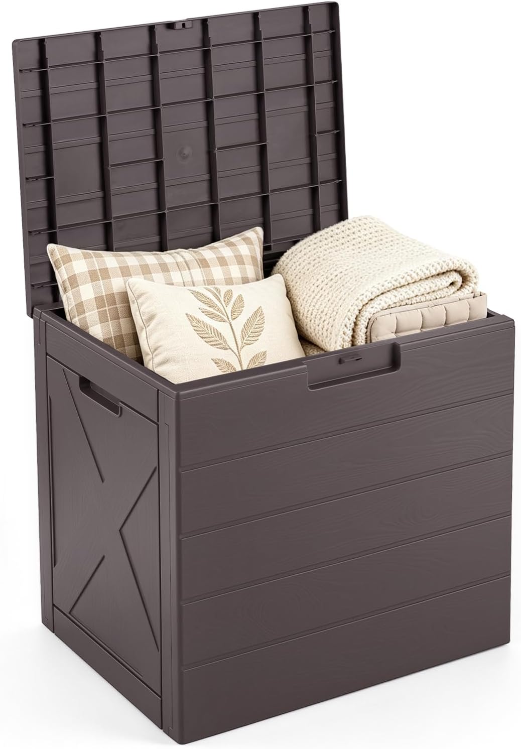 tangkula 25 gallon outdoor storage box with lockable, main product view