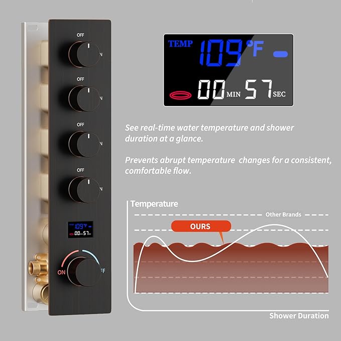 KATAIS Oil Rubbed Bronze Digital Display Shower System - Image 6