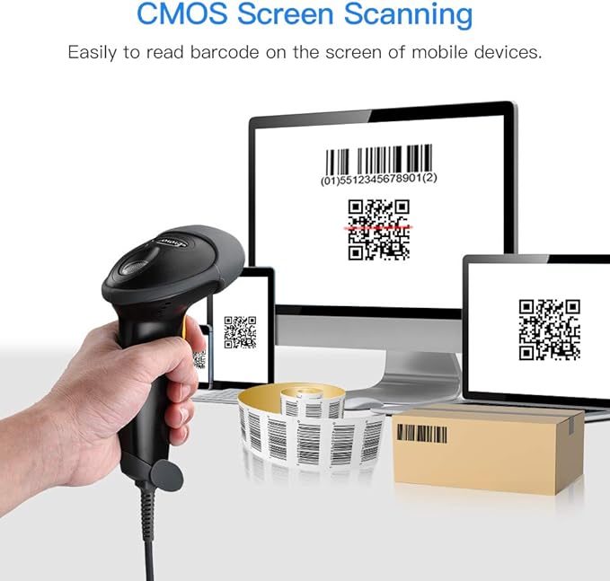 Eyoyo EYH2 Handheld USB 2D Barcode Scanner, Wired Automatic QR Code Scanner - Image 4