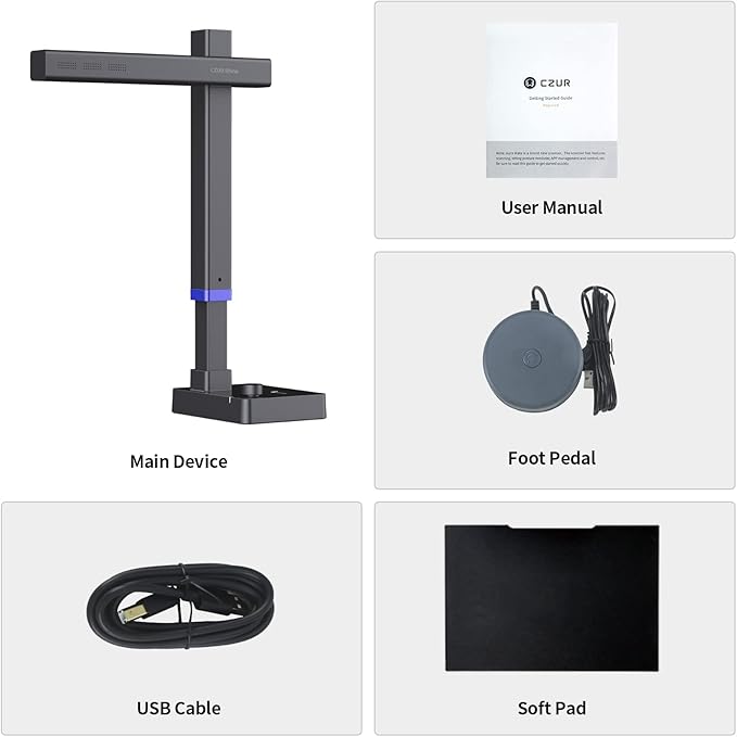 CZUR Shine Ultra Pro 24MP Document Scanner, USB Book Scanner, Portable Document - Image 7