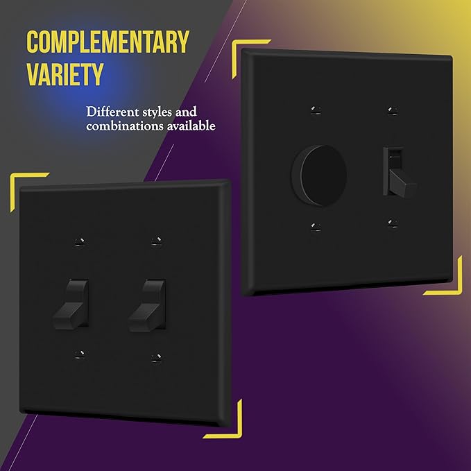 ENERLITES Mid-Size Toggle Light Switch Wall Plate, Midway Size 2-Gang 4.88" x - Image 5