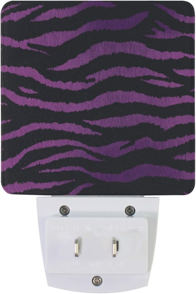 Pigsaly Led Night Light Black Magenta Purple Tiger Stripe Night Light Plug in - Image 2
