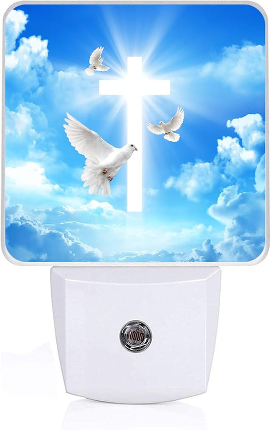 GANTINIR Cross Heaven Night Light, Plug-into Blessed Nightlight White LED Lamp by Unknown
