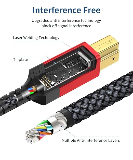 JSAUX USB 3.0 Printer Cable, Type A Male to B 3.0 Male USB 3.0 Type B Upstream - Image 5