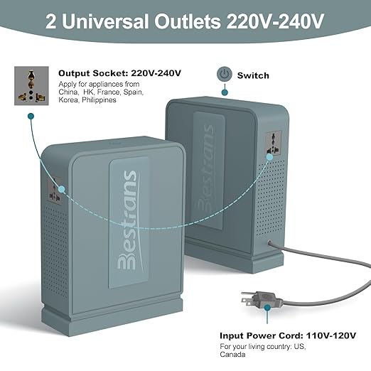 BESTRANS 2000W Step Up Transformer 110v to 220v Converter, Heavy Duty Voltage - Image 3