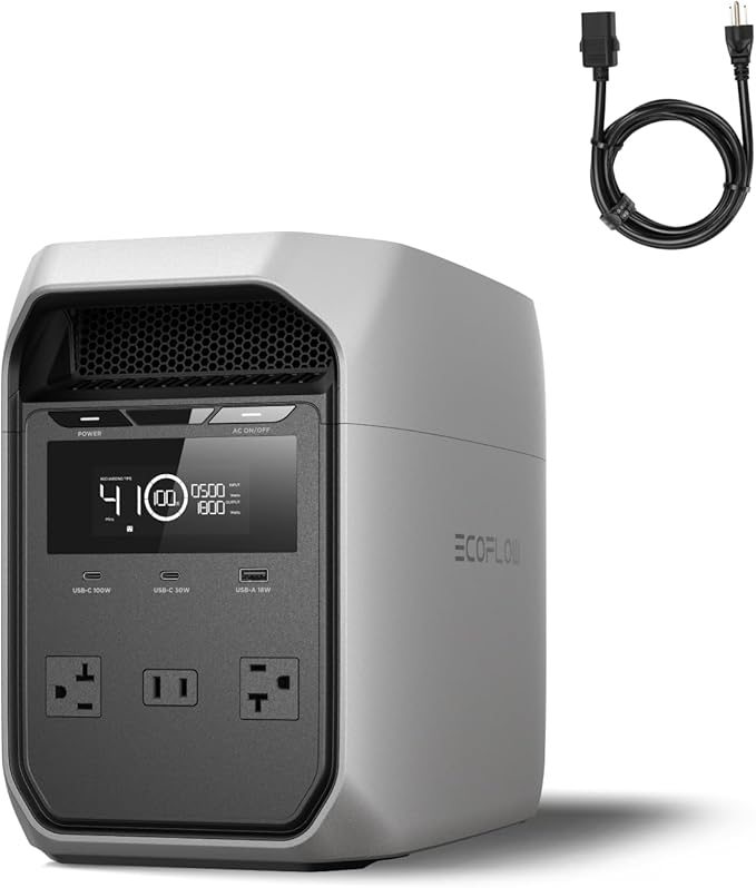 EF ECOFLOW Portable Power Station DELTA 3 Classic, 1024Wh LFP Battery, 1800W by EFECOFLOW