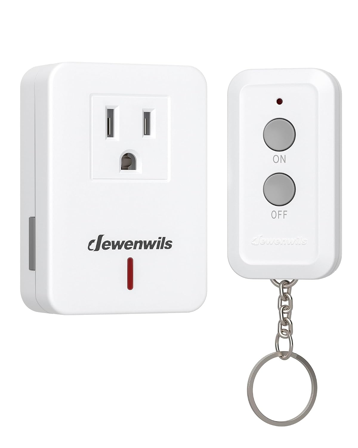 DEWENWILS Indoor Remote Control Outlet, Wireless On Off Power Switch | 100FT RF Range, 120V, 60Hz, 10A, Max.1200W, Compact Design for Indoor Lighting, Fans, Chargers, Lamps, White