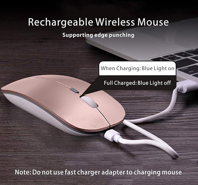 Uciefy Q5 Slim Rechargeable Wireless Mouse, 2.4G Portable Optical Silent Ultra - Image 5