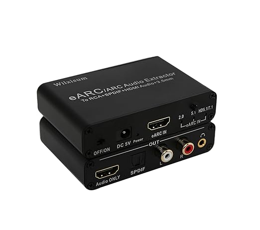 Wilxisum HDMI Earc/Arc Audio Extractor/Adapter, HDMI Earc/Arc to RCA R/L by Wilxisum