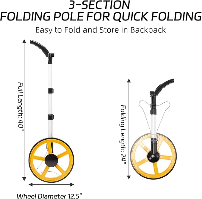 YS YUSON 12 Inch Measuring Wheel in Feet Advanced LED Backlight Display Rolling - Image 2