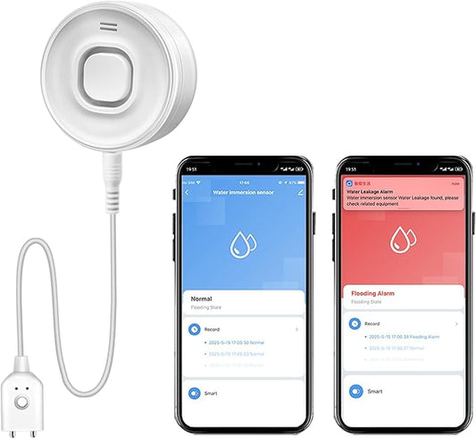 WiFi Water Leak Detectors for Home, Real-Time Mobile Alerts Smart Water Sensor by VirtueSensor