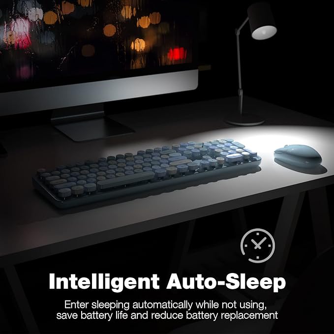 MOFII Wireless Keyboard and Mouse Combo, Retro Keyboard - Image 3