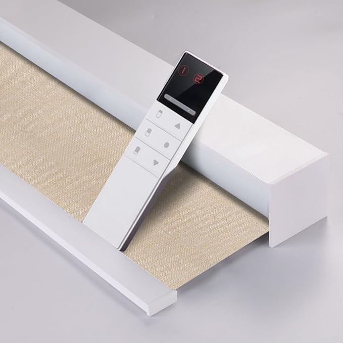ZSHINE Motorized Blackout Roller Blinds Customize Width Remote Control Wireless by ZSHINEHome