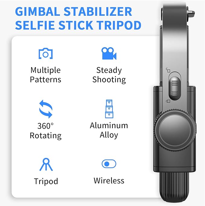 Gimbal Stabilizer for Smartphone ，with Retractable Selfie Stick and - Image 2