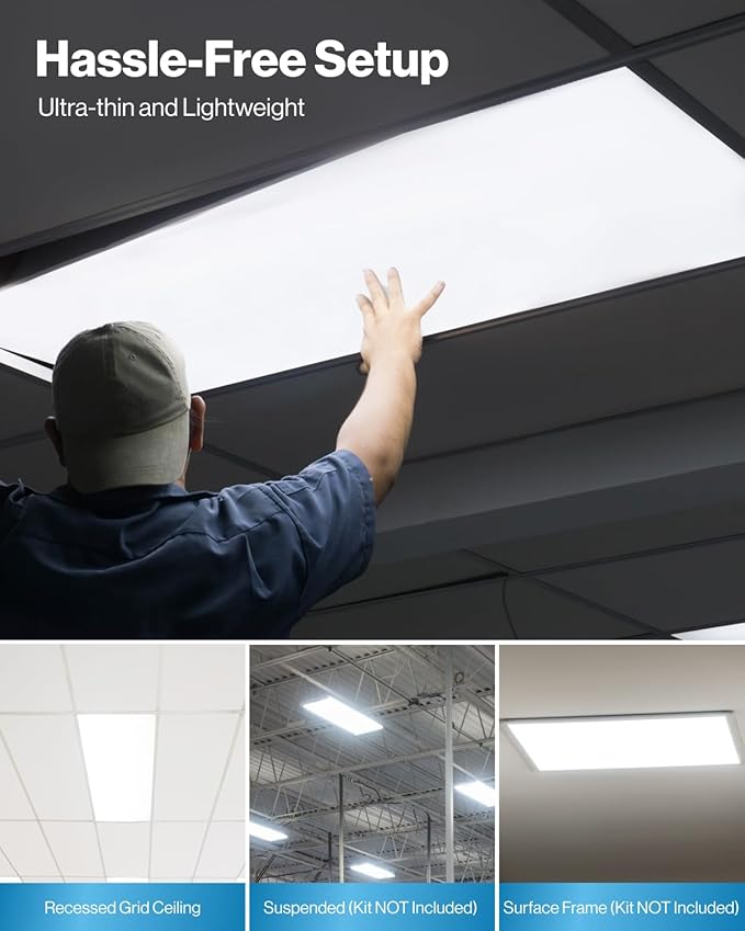 Sunco 30 Pack 2x4 LED Flat Panel Light Drop Ceiling Office Fixture, 7700 LM - Image 3
