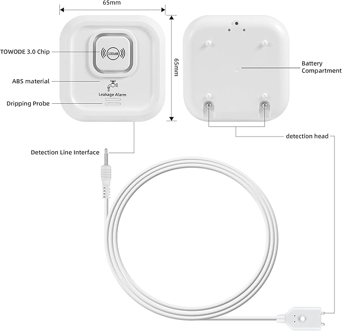 100dB Smart Water Sensor Alarm Water Leak Detectors - Image 7