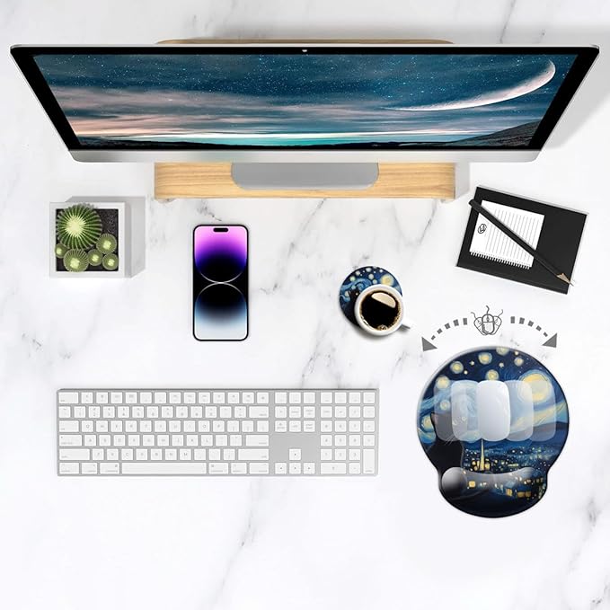 Ergonomic Mouse Pad with Wrist Support, Mouse Pad with Wrist Rest and Coaster - Image 3