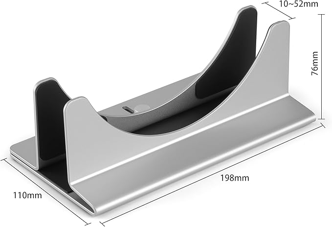 Psitek Adjustable Mac mini Stand Aluminium Vertical Laptop Holder Desk Mount - Image 3