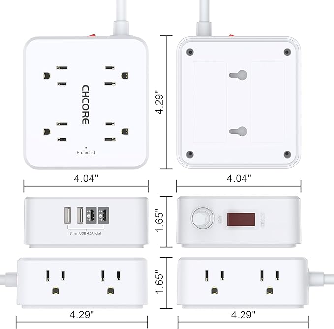 10Ft Surge Protector Power Strip - Image 7